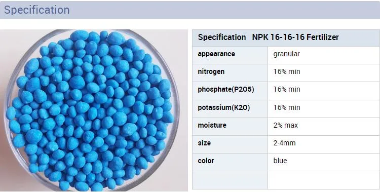 Chemical Formula of Nitrogen, Phosphorus and Potassium Fertilizer for Agricultural Fertilizer